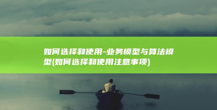 如何选择和使用-业务模型与算法模型 (如何选择和使用注意事项)