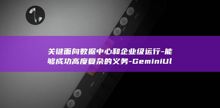 关键面向数据中心和企业级运行-能够成功高度复杂的义务-GeminiUltra版本配置最强大 (面向对象关键字)