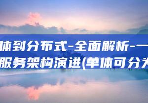 从单体到分布式-全面解析-一文搞懂微服务架构演进 (单体可分为)